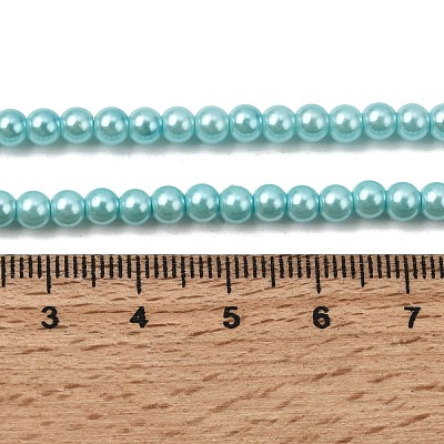 Eco-Friendly Dyed Glass Pearl Round Beads Strands HY-A002-4mm-RB104-1