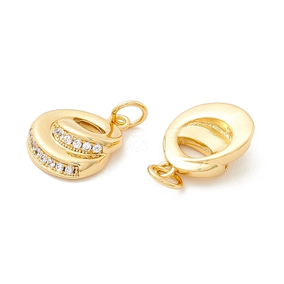 Rack Plating Eco-friendly Brass Micro Pave Clear Cubic Zirconia Charms KK-D072-01G-E-NR-1