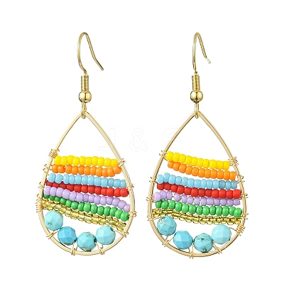 304 Stainless Steel Teardrop Dangle Earrings EJEW-MZ00127-1