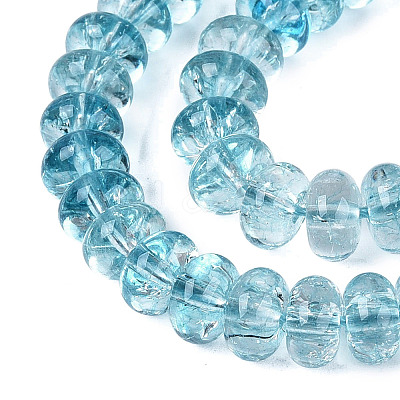 Crackle Transparent Glass Beads Strands GLAA-N074-02A-10-1