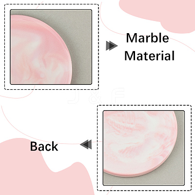 2Pcs 2 Styles Marble Pattern Porcelain Cup Coasters AJEW-CP0009-18C-1