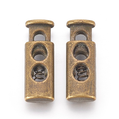Alloy Spring Cord Locks X-PALLOY-WH0027-04-AB-1