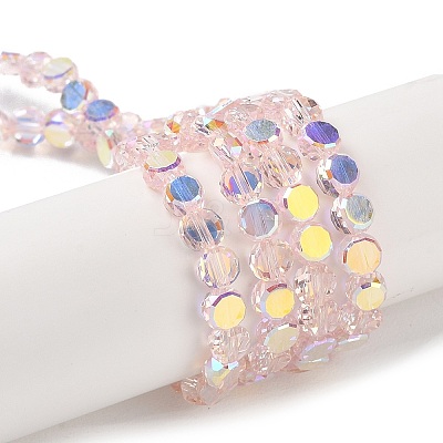 Transparent Electroplate Glass Beads Strands GLAA-Q099-A01-10-1