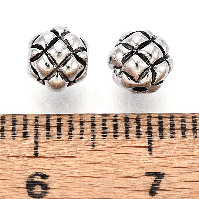 Tibetan Style Alloy Waffle Beads TIBE-N013-11AS-1