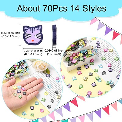 105g 7 Colors Handmade Polymer Clay Cabochons CLAY-CJ0001-65-1