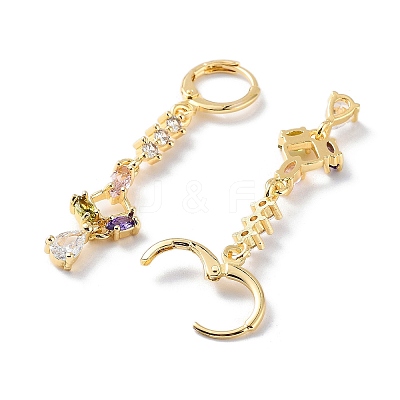 Rack Plating Golden Brass Dangle Leverback Earrings EJEW-A030-01D-G-1