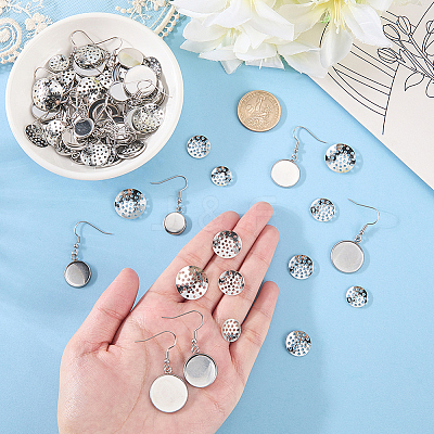 40Pcs 4 Styles 304 Stainless Steel Earring Hooks DIY-SC0033-76-1