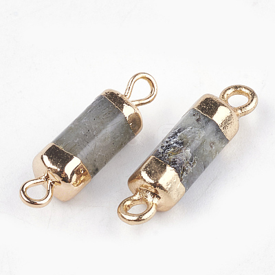 Electroplate Natural Labradorite Links connectors G-S344-01E-1