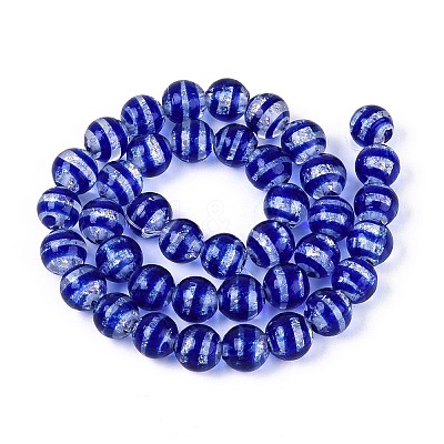 Handmade Foil Glass Beads Strands FOIL-N033-05B-1