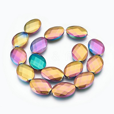 Electroplated Non-magnetic Synthetic Hematite Beads Strands G-P392-V01-1