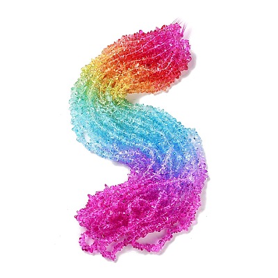 Spray Painted Transparent Glass Beads Strands X-GLAA-P060-01A-15-1