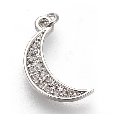 Brass Micro Pave Cubic Zirconia Charms ZIRC-E152-27P-RS-1