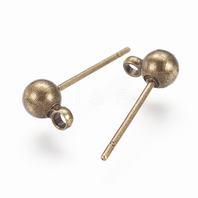 Brass Ball Post Ear Studs EC253-AB-1