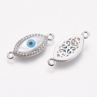 Brass Micro Pave Cubic Zirconia Links KK-F731-48P-1