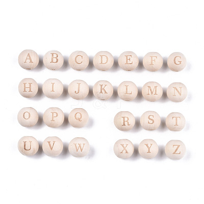 Unfinished Natural Wood European Beads WOOD-S045-143A-01-1