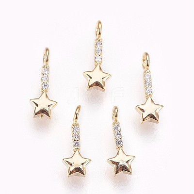 Brass Micro Pave Cubic Zirconia Charms X-KK-P157-06G-NF-1