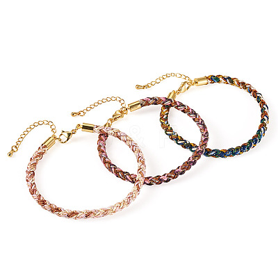 3Pcs 3 Colors 4MM Braided Nylon Cord Bracelets FIND-TA0009-40A-1