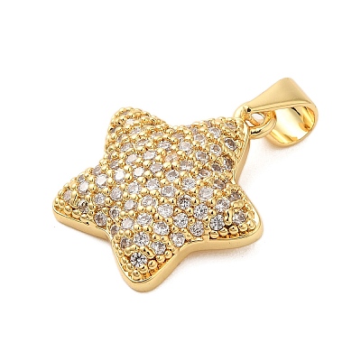 Brass Micro Pave Cubic Zirconia Pendants KK-A228-03G-1