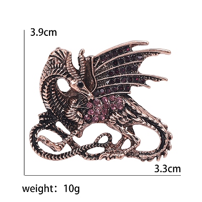 Dragon Rhinestone Pins PW-WG14714-01-1