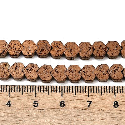Electroplated Natural Lava Rock Beads Strands G-K388-04A-05-1
