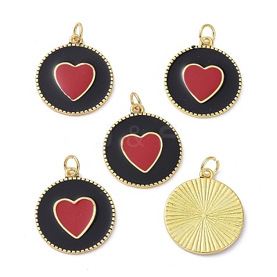 Brass Enamel Pendants X-KK-C223-19G-01-1