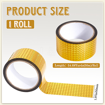 50M Laser Shining Bopp Plastic Scrapbook Decorative Adhesive Tapes AJEW-WH20002-57B-03-1