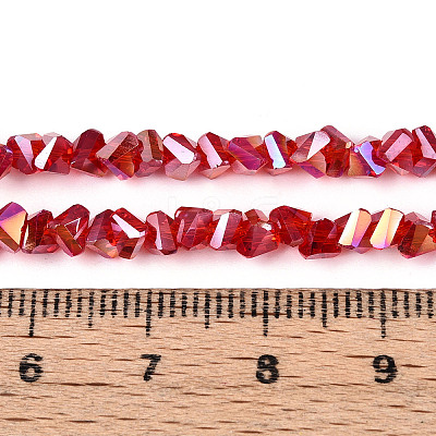 Electroplate Transparent Glass Beads Strands GLAA-N021-4mm-08-1