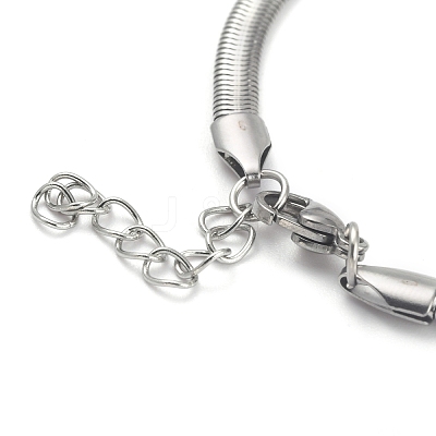 Tarnish Resistant 304 Stainless Steel Flat Snake Chain Bracelets BJEW-O186-06B-P-1