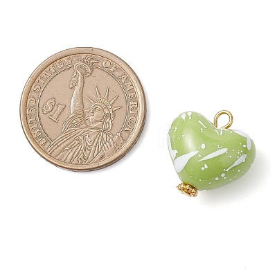 Opaque Spray Painted Acrylic Pendants PALLOY-JF04472-1