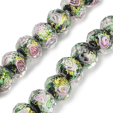 Handmade Foil Lampwork Beads Strands FOIL-S136-001A-1
