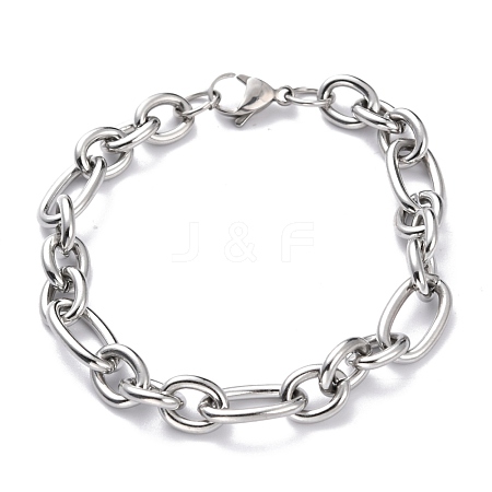 Tarnish Resistant 304 Stainless Steel Figaro Chain Bracelets BJEW-E271-05P-1