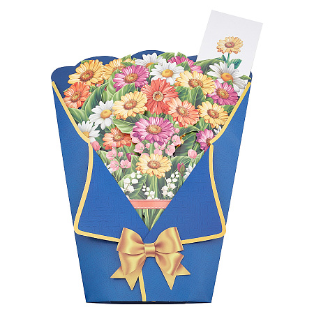 3D Flower Pop Up Paper Greeting Card AJEW-WH0248-36A-1