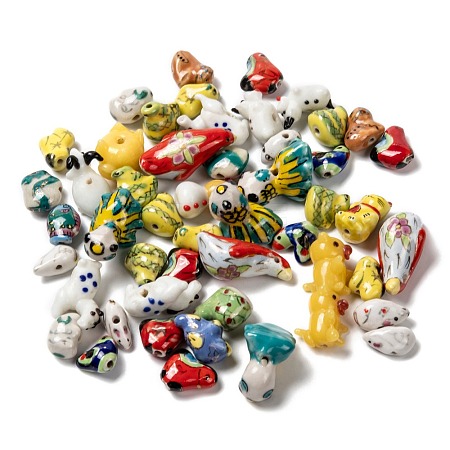 Mixed Animal Handmade Porcelain Beads PORC-L027-03-1