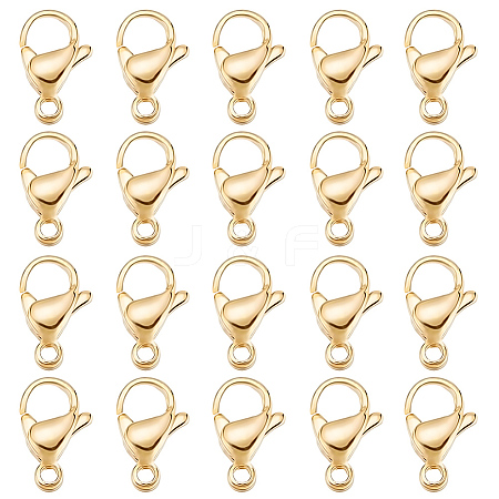 100Pcs 304 Stainless Steel Lobster Claw Clasps STAS-BBC0009-39C-G-1