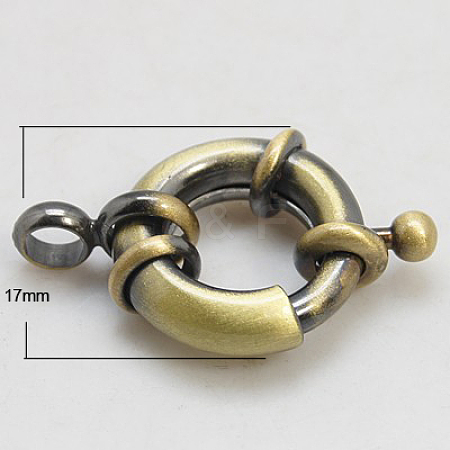 Brass Spring Ring Clasps KK-E266-17mm-AB-NR-1