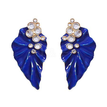Alloy Enamel & Crystal Rhinestone Stud Earrings WG56AC9-02-1