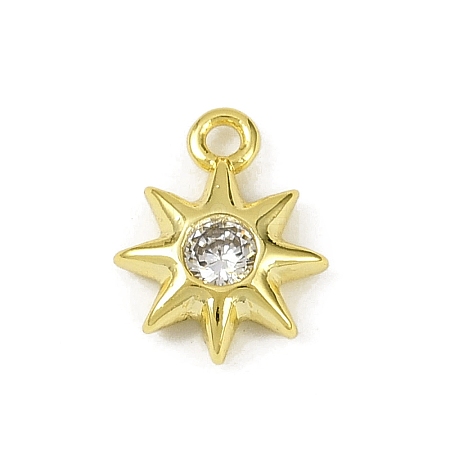 Brass Pave Clear Cubic Zirconia Pendants LS-KK-L238-12G-1