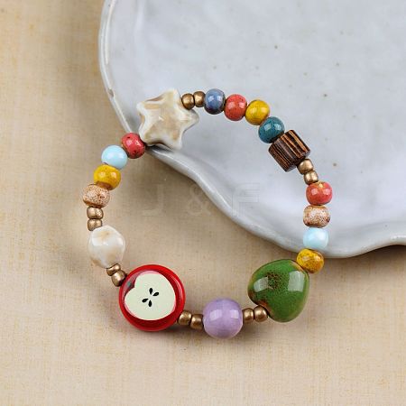 Handmade Porcelain Beaded Stretch Bracelets FS-WG33B94-01-1