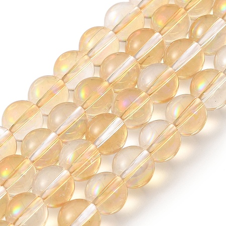 Transparent Electroplate Glass Beads Strands GLAA-T032-T6mm-C13-1