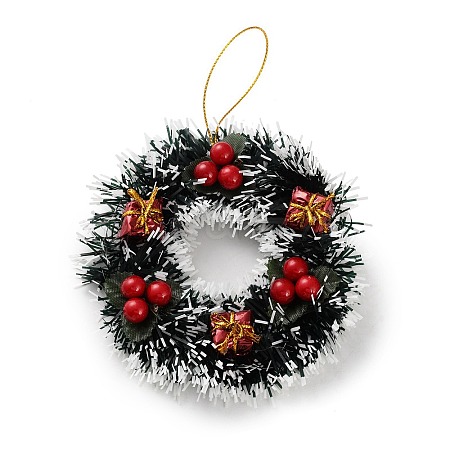 Christmas Wreath PVC Pendant Decorations HJEW-R100-01D-1