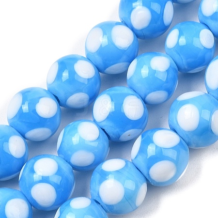 Handmade Lampwork Beads LAMP-D002-10mm-01G-1