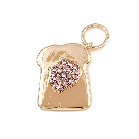 Brass Rhinestone Charms LS-KK-B145-02G-06-1