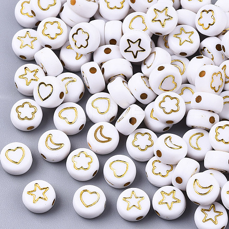 Opaque Acrylic Beads PACR-SZ0001-003B-1
