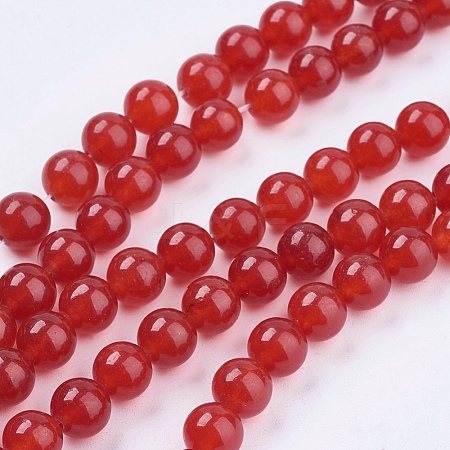 Natural White Jade Bead Strands G-R165-8mm-15-1