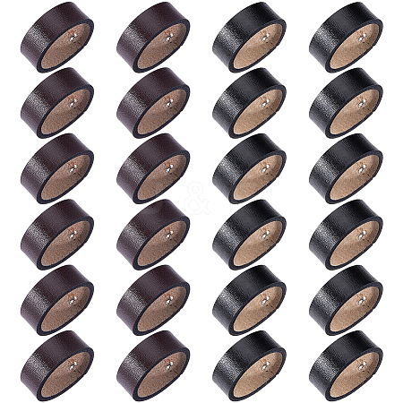 24Pcs 2 Colors Cowhide Leather & Alloy Loop Keepers FIND-FH0017-33-1
