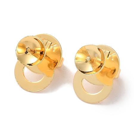 Rack Plating Brass Stud Earring Settings KK-F090-15G-01-1