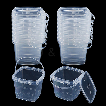 60Pcs PP Gift Boxes Packing Buckets with Lid and Handles AJEW-FH0008-96-1