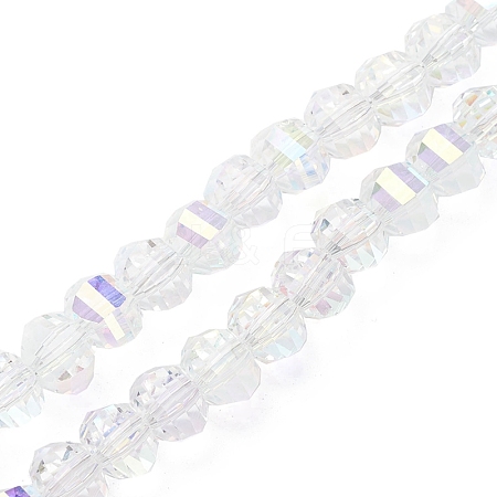 Electroplate Transparent Glass Beads Strands EGLA-K015-13G-1