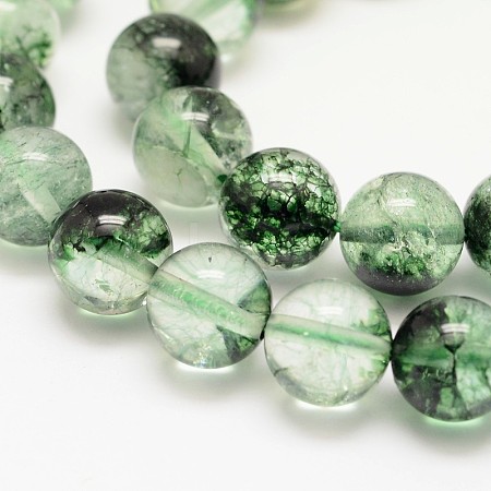 Dyed Round Natural Crackle Quartz Beads Strands G-K084-10mm-04A-1