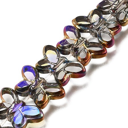Electroplated Transparent Glass Beads Strands GL-CBA98F0-03D-1